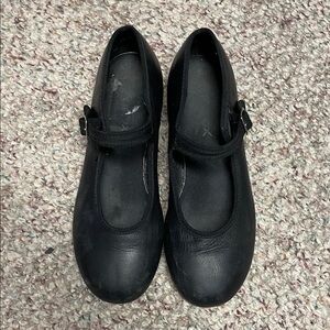 Leather tap shoes - Black Mary Jane buckle fasten